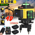 IP-54 16 rida 360 lasertasandiga 4D isetasanduv lasertasandi vertikaalne horisontaalne risti roheliste joontega lasernivelleerimismasin statiiviga