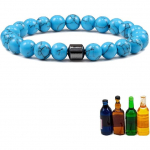 Glame Anti Alcohol Bracelet, Glame International Anti Alcohol Bracelet, GM Magnetic Bead to Reduce the Urge to Drink,Relieve Anxiety and Stress sinine