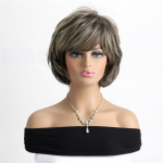 S&uuml;nteetiline Naiste Lokkis Tukkidega L&uuml;hike Bob Parukas Segatud Blondid Juuksed Igap&auml;evane Cosplay Halloweeni Pidu Elegantne Ema Parukas