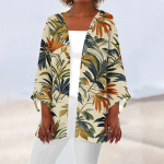 Naiste vabaajamood Beach Ocean Tree Print Kerge keskmise pikkusega jope kardigan XXXXL