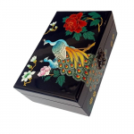 Puidust lakiga ehtekarp, k&auml;sitsi maalitud ehtekarp, kahekihiline ehtekarp 101-21*14*8