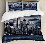 New Yorki voodipesukomplekt Tekk Tekikott Padjap&uuml;&uuml;rid NYC, mis ei maga Kunagi Peegeldused Manhattani Voodikate Kahekohaline Voodikomplekt EU single(135x200cm) gray
