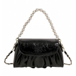 Uus Plisseeritud Helmeskett, Kaenlaalune Kott, Mitmek&uuml;lgne V&auml;ike Ruudukujuline Kott, &Otilde;lakott, S&otilde;numikott. must