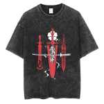 Kuum anime Black Clover Asta logo graafiline pestud T-s&auml;rk meestele vintage puuvillased T-s&auml;rgid manga &uuml;legabariidiline streetwear Harajuku mehelikud topid 3XL black