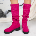 Uued kingad: Mati Suede Kesk-kontsaga Salendavad Suur-suuruses Saapad, Pikad Saapad, Naiste Paksukese kontsaga Saapad 39 pink