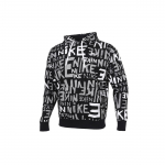 Nike Sport Fliis Graffiti Prindiga Pullover Kapuutsiga Meeste Topid Must DA0062-010 XL