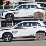 Mitsubishi ASX Outlander & Eclipse Cross K&uuml;ljeliistu V&auml;rvilised Triibud Kleebised. Black + Red