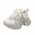 Mood 8cm Luksuslik Disainerplatvorm Tursked Tossud T&auml;is Teemantkingad Libisemiskindlad Veesuurusega Teemandid Vabaaja Rula Kingad Zapatos De Mujer 35 valge