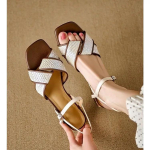 Moodsad Pandlad Ruudukujuline Nina Naiste Sandaalid Mugavus Suvine Kinga M&uuml;&uuml;k Originaal Luksus Disainer Korea Vabaaja Igap&auml;evane 2025 Vip Naiste Kingadel 40