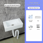 Kompaktne seinale paigaldatav ristk&uuml;likukujuline kraanikauss v&auml;ikestesse ruumidesse