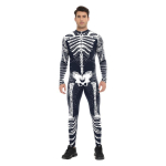 Halloweeni kost&uuml;&uuml;m &uuml;hes t&uuml;kis kehakost&uuml;&uuml;m p&uuml;ksid digitaaltr&uuml;kiga p&uuml;ksid luukere &uuml;hendus S black