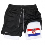 Horvaatia Lipu Camouflage Muay Thai Kick poksi l&uuml;hikesed p&uuml;ksid Mehed Naised Unisex Vabaaja Kahekihilised Kiiresti kuivavad Hingavad Treening Spordisaal Fitness Treening M
