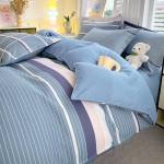 Ruuduline Triibuline Voodilina Tekikate Twill Paksenenud Tekikate Voodipesu Tekikate Kolmeosaline Voodilinasari 1.2m bed three-piece set