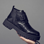 Meeste Korea nahast platvorm Oxford Slip on Thick Tottom meestele Derby kingad vabaaja jalan&otilde;ud Meeste kandilise varbaga pidulikud kleidikingad 44 must