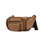 Mitmetaskuline, suure mahutavusega ehtsast nahast rinnakott, v&auml;litingimuste vabaajakott, meeste crossbody kott pruun