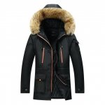 Meeste talvejope karusnahast krae vabaaja kapuutsiga Parka sulejoped Meeste soe paks termiline v&auml;lismantel T&otilde;mblukuga mitme taskuga 8XL