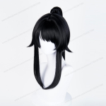 Ayano Aishi Cosplay S&uuml;nteetiline Parukas Naise Juuksed 53cm Must Hobusesaba Anime Kuumakindel Parukas