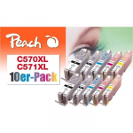 Peach Encre 0F319980 cartouche d'encre Noir, Cyan, Magenta, Photo noire, Jaune Multipack 10 pi&egrave;ce(s)