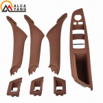 4/7PCS Set Right Hand Drive RHD For BMW 5 series F10 F11 520 525 Red Wine Gray Car Interior Door Handle Inner Panel Pull beige 3Pcs