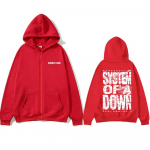 Vintage Rockb&auml;nd System of A Down Mezmerize Prindiga Lukuga Kapuutsiga Pusa Meestele Naistele Alternatiivmetallmuusika Lukuga Jakk Lukuga Kapuutsiga Pusad 3XL punane