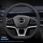 BYD Atto 3 Tang F3 E6 Yuan Plus Song Max F0 Qin G3 I3 Han Carbon fiber Suede Leather Car Steering Wheel Cover Auto Accessories D Carbon Blue