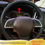 Car Steering Wheel Cover For Mitsubishi Outlander ASX L200 Mirage 2013-2016 ize Original Steering Wheel Braid Car Interior 3 Colors Thread