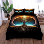 Yggdrasili Elupuu Tekikate Komplekt King Queen Double Twin &Uuml;heinimesevoodi Linane Komplekt EU Single(135*200cm)3pcs