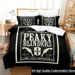 3D-prinditud Peaky Blinders Voodipesukomplekt Kahekohaline Twin King Tekikott Tekk Padjap&uuml;&uuml;r Poistele T&uuml;drukutele T&auml;iskasvanute Magamistuba EU Single(135*200cm)3pcs