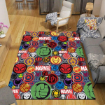 1 tk Marvel Avengers Superkangelaste piirkonnamatt, libisemiskindel p&otilde;himatt, koomiksitegelaste disain, pehme samet, ruumidekoratsioon, pestav 80cm by 120cm black