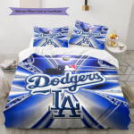 LA Dodgers Muster Voodipesu Tekikomplekt Tekikate Padjap&uuml;&uuml;r Kodukaunistus Kingitus (1 * tekikott + 2 * padjap&uuml;&uuml;ri, ilma s&uuml;damikuta) 135x200cm