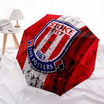 Stoke City FC muster, automaatselt avanev vihmavari, kaasaskantav ja kokkupandav disain, 8 kuplitugevust, j&otilde;ulu- v&otilde;i s&uuml;nnip&auml;evakingitus. mitmev&auml;rviline