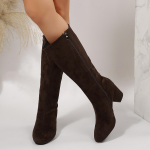 S&uuml;gis Talv Seemisnahast Naiste Keskmise S&auml;&auml;rega Saapad K&uuml;ljelukk Paks Konts Moodsad Bottes Femmes Kontori Daamide Botas Altas Elegantne 35