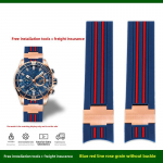 22mm kaardus silikoonrihm Ulysse Nardin Athens sukeldumiskella Navigation 1502 meeste spordi kummist kellarihm k&auml;ev&otilde;ru Tarvikud 22mm