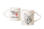Devon Rex - cat mug, adorable heart-shaped handle mug, universal gift from Art-Dog brand