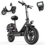TOOFLY GQ8 14'' T&auml;iskasvanute elektriline t&otilde;ukeratas 20 MPH 250W mootor 48V15Ah aku Linna liikumiseks E-t&otilde;ukeratas eemaldatavate istmetega GQ8 Black must