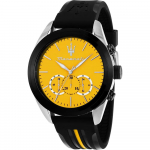 Maserati Traguardo Kollane Must Silikoon/Kumm Meeste Kvarts Kronograaf R8871612045 kollane