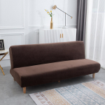 Sametine k&auml;etugedeta diivanvoodi kattekomplekt Kokkupandava istme libisemiskindel kate Moodne futon Elastsed diivanvoodi katted Elutoa elastne diivanikaitse S 160-190cm pruun