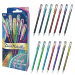 Pentel kuulikassiga pastapliiats Dual Metallic Original Fantasy komplekt 14 v&auml;rvi + K110-D14ST