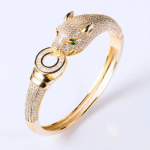 Gepard Isikup&auml;rastatud K&auml;ev&otilde;ru Tsirkooniga Leopardi Pea V&auml;rvi S&auml;ilitav K&auml;ev&otilde;ru 17CM