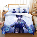 Genshin Impact Scaramouche Voodipesukomplekt 3 tk Anime Multikas Tekikate T&auml;iskasvanu Laste Magamistuppa Kodutekstiil EU Twin 135x200cm