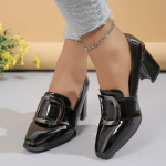 Blokk-kontsaga &uuml;hed kingad S&uuml;gis Uued Terava ninaga S&uuml;gava suuga Metallpandlaga Libisemisvastased Kulumiskindlad K&otilde;rged kontsad 35 must