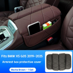BMW X5 X6 X7 G05 G06 G07 2019-2025 k&auml;etoe kasti nahast kaitsekate X5L keskjuhtimispuldi k&auml;etoe k&otilde;rgenduspadi tarvikud COTTON