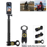 Kinnitus GoPro DJI Insta360 Mootorrattale Jalgrattale N&auml;htamatu Selfie Stick Juhtrauale