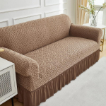 1 tk Veniv diivanikate Jacquard-mustriga Diivanikatted Seelikuga &Uuml;hev&auml;rviline Tolmukindel Libisemisvastane Diivanikate Elutuppa 1piece Single seat