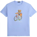 Polo Ralph Lauren Polo Bear Puuvillane &Uuml;hev&auml;rviline Kootud &Uuml;mmarguse Kaelusega L&uuml;hikeste Varrukatega T-s&auml;rk Klassikaline V&auml;ljalase Meeste Topid 710B14612-002 S