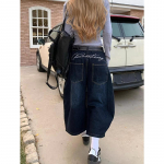 Sinised Naiste Jeansid K&otilde;rge V&ouml;&ouml;koht Vintage Disain Hip Hop Sirged Loivad Denim P&uuml;ksid T&auml;nav Y2K Ameerika Stiil Lai Jalg Denim P&uuml;ksid S sinine