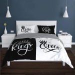 Paaridele Kaasaegne Tekikott Queen 220x240 260x240 Kroon Voodipesukomplekt Must Valge Voodikate Kahele Voodile 2 tk T&auml;iskasvanute Magamistoakomplekt 135x200cm