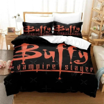 3D prinditud Buffy The Vampire Slayer voodipesukomplekt Poistele T&uuml;drukutele &Uuml;heinimese Queen-suuruses tekikott padjap&uuml;&uuml;r Voodi Lastele T&auml;iskasvanutele Tekk 70x133cm 3pcs black