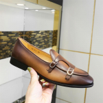 Luksuslikud Meeste Nahast Kingad Slip-on Lakknahast Kohvipruun Must Monk-rihmaga Meeste Kingad Pulmapidu Vabaaegsed Mokassiinid 38
