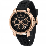 Maserati R8871621012 Kronograaf Successo Roosakuld Meeste K&auml;ekell 44mm must